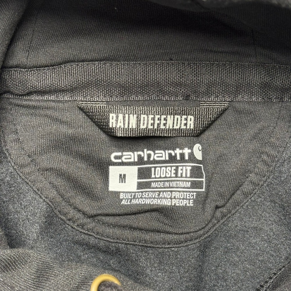 Carhartt Hoodie Rain Defender Mens Medium Black Paxton Heavy Loose Fit TS0615 - Picture 3 of 10